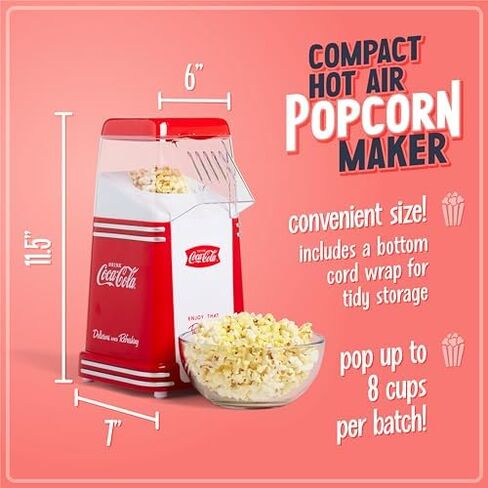 Nostalgia 16 Cup Hot Air Popcorn Maker | Makes Hot, Healthy Popcorn, No Oil Needed | Measuring Cap for Kernels Included | White in Saudi Arabia