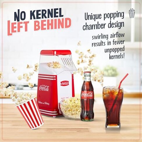 Nostalgia 16 Cup Hot Air Popcorn Maker | Makes Hot, Healthy Popcorn, No Oil Needed | Measuring Cap for Kernels Included | White in Saudi Arabia