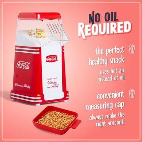 Nostalgia 16 Cup Hot Air Popcorn Maker | Makes Hot, Healthy Popcorn, No Oil Needed | Measuring Cap for Kernels Included | White in Saudi Arabia