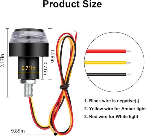 Motorcycle Turn Signal Light, 4PCS Handlebar End Light, 12 LEDs White & Yellow Amber Motorcycle Grip Bar Side Marker Light Running Light Lamp,for 12V Universal Scooter Sportster Cruiser Motorbike in Saudi Arabia