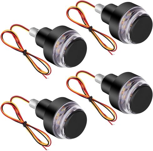 Motorcycle Turn Signal Light, 4PCS Handlebar End Light, 12 LEDs White & Yellow Amber Motorcycle Grip Bar Side Marker Light Running Light Lamp,for 12V Universal Scooter Sportster Cruiser Motorbike in Saudi Arabia