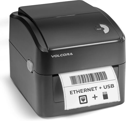 Volcora Thermal Label Printer with Ethernet/USB - Desktop 4x6 Printer for Shipping Packages - Compatible with Windows, Linux, Mac - Ideal for Home Small Business on Amazon, Shopify, USPS, Ebay, etc. in Kuwait