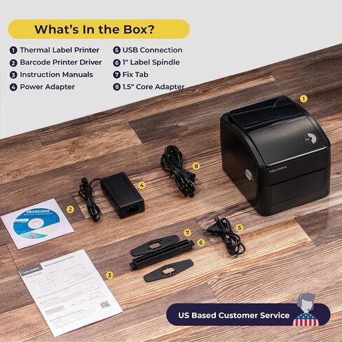 Volcora Thermal Label Printer with Ethernet/USB - Desktop 4x6 Printer for Shipping Packages - Compatible with Windows, Linux, Mac - Ideal for Home Small Business on Amazon, Shopify, USPS, Ebay, etc. in Kuwait