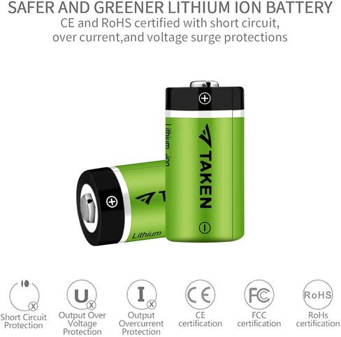 Taken CR123A Lithium Batteries for Arlo 24 Pack 3.7V 800mAh Recharged Battery with 8-Ports Charger for Arlo Cameras (VMC3030/VMK3200/VMS3330/3430/3530), Flashlight, Microphone in Kuwait