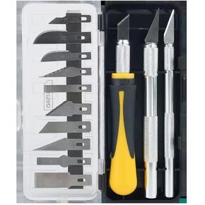 مجموعة سكاكين حرفية فاخرة مكونة من 16 قطعة، و10 شفرات من الفولاذ الكربوني قابلة للاستبدال، وسكين هواية لسجلات القصاصات، والاستنسل، والهندسة المعمارية، وأعمال الخشب/الجلد in Kuwait