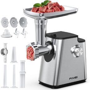 FIMEI Meat Grinder, Stainless Steel Food Processor & Sausage Stuffer, 4-in-1 Heavy Duty Meat Mincer with 2 Blades, 3 Plates, Kibbe Kit And Cookie Maker, for Home Kitchen & Ground Beef in Kuwait