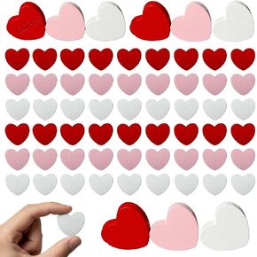 120 قطعة من الأشكال المسطحة ذات القلب الخشبي الصغير، 3 ألوان متنوعة، قصاصات قلب خشبية صغيرة لحفلات الزفاف في عيد الحب، مستلزمات الحرف اليدوية، حشو المزهرية (قلب المحادثة) in Kuwait
