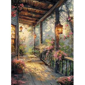 Fairyland JinWenn مربع الماس اللوحة الفنية مجموعات مربع الحفر الماس اللوحة، مربع الفن الماس، حديقة DIY جوهرة الفن مجموعات للبالغين والحرف اليدوية للهدايا والهدايا ديكور جدار المنزل 12x16 بوصة in Kuwait