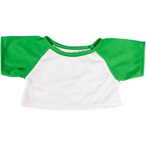 White Tee w/Green Sleeves Teddy Bear Clothes Fits Most 14"-18" Build-a-Bear and Make Your Own Stuffed Animals in Saudi Arabia