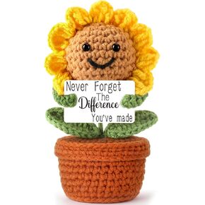 هدايا الشمس المشرقة لأفضل الأصدقاء، هدية عباد الشمس الكروشيه الإيجابية للأخت، زملاء العمل، Bestie، احصل على سلال هدايا جيدة قريبًا للنساء، حشوات سلة عيد الفصح، زينة عيد الحب للمكتب in Kuwait