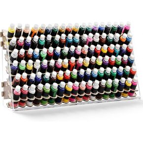Wooden Paint Organizer Storage Rack, 140 Holes Miniature Model Paint Holder for 18ml Dropper Bottles, Wall Mount & Portable Design, Acrylic Painter Storage for Hobby Artists in Kuwait