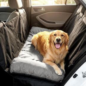 Veehoo Dog Bed for Car, Waterproof Car Dogs Bed with Bolster for Long Trips, Portable Dog Cars Seat Cover for Back Seat & Large Beds Extender for Dogs, Travel Accessories of SUV & Trucks in Kuwait
