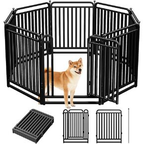 قفص لعب للكلاب بأنبوب معدني سميك في الهواء الطلق، قلم للكلب ذو عتبة منخفضة، شديد التحمل 40 بوصة ارتفاع 8 ألواح لألعاب الحيوانات الأليفة في الأماكن المغلقة، سياج محمول للحيوانات الأليفة للتخييم في ساحة RV in Kuwait