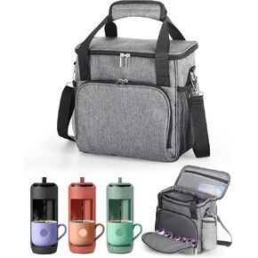 حقيبة حمل للسفر من JISHAHS لصانعة القهوة Keurig K-Mini Mate، حقيبة تخزين محمولة لتحضير القهوة ذات خدمة واحدة مع حمل ثلاثي الاتجاهات، ملحقات تخزين مبطنة متعددة الجيوب in Kuwait