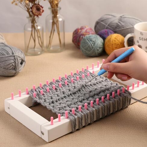 TIESOME Knitting Loom Hook Crochet Hooks Set, 8 Pcs Knitting Loom Hooks with 16 Pcs Colorful Plastic Sewing Needles Knitting Accessories for Knitting Looms and Boards in Saudi Arabia