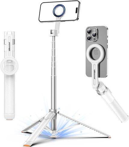 UBeesize 70" Auto-Open Magnetic Tripod for iPhone, MagSafe Selfie Stick with Remote, Portable Phone Stand for Recording, Travel and Vlogging, Compatible with iPhone/Android (Black) in Saudi Arabia