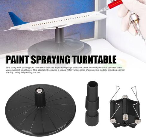 Spray Work Painting Stand Set, Adjustable Height Adjustable Spring Width Painting Turn Table Stand Rugged ABS Plastics Easy to Use Spray Painting Stand Base for DIY Model Car in Saudi Arabia