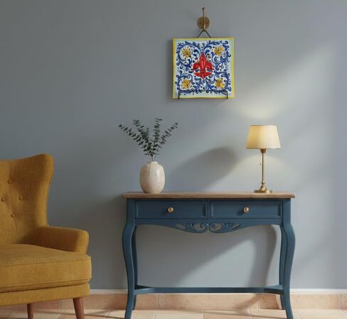 CERAMICHE D'ARTE PARRINI - بلاط السيراميك الإيطالي، بلاط الفخار المرسوم يدويًا، زنبق مزخرف، صنع في توسكان إيطاليا in Kuwait