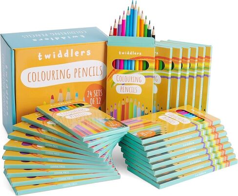 THE TWIDDLERS 10 Packs of Coloring Pencils, 12 Pencils Per Box, 120 Total - 7" Full Length Multipack Drawing Set School Supplies, Party Favors, Artist Sketching Pencils for Kids & Adults in Saudi Arabia
