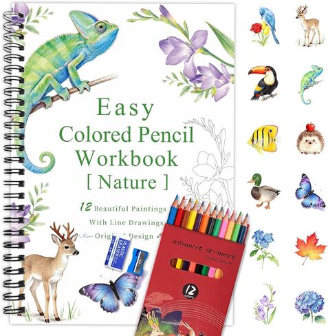 كتاب رسومات الشعار المبتكرة لأقلام الرصاص الملونة الإبداعية، 12 نمط تصميم أصلي لطيف، خطوات تفصيلية مناسبة للمبتدئين، مناسب للمراهقين والبالغين، نباتات، بدون أقلام رصاص ملونة in Kuwait