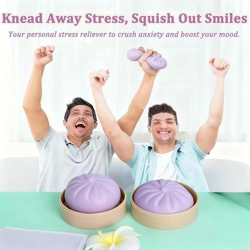 Giant Dumpling Squishy, Large Dumpling Squishy, Mystery Jumbo DumplingSquishy, Cute Anxiety Relief Fidget Toy, Soft Squeeze Decompression Dough for Adults(Purple) in Kuwait