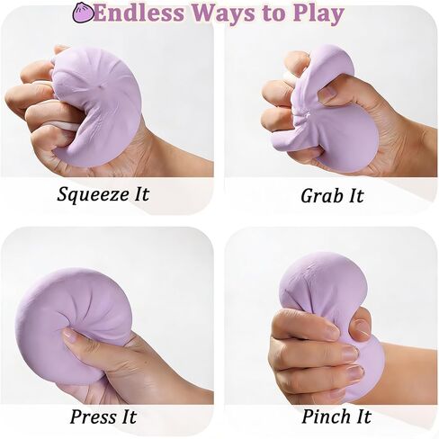 Giant Dumpling Squishy, Large Dumpling Squishy, Mystery Jumbo DumplingSquishy, Cute Anxiety Relief Fidget Toy, Soft Squeeze Decompression Dough for Adults(Purple) in Kuwait