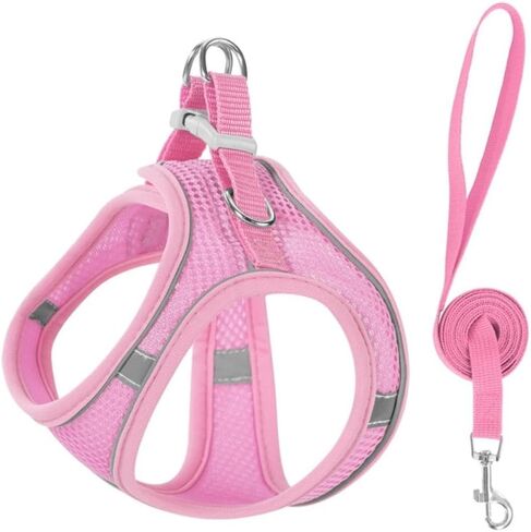 Cat Harness and Leash Set, Soft and Breathable Vest with Reflective Strip, Escape Proof Kitten Harness, Easy to Wear for Cats Walking and Traveling (Blue,m) in Saudi Arabia