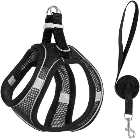 Cat Harness and Leash Set, Soft and Breathable Vest with Reflective Strip, Escape Proof Kitten Harness, Easy to Wear for Cats Walking and Traveling (Blue,m) in Saudi Arabia