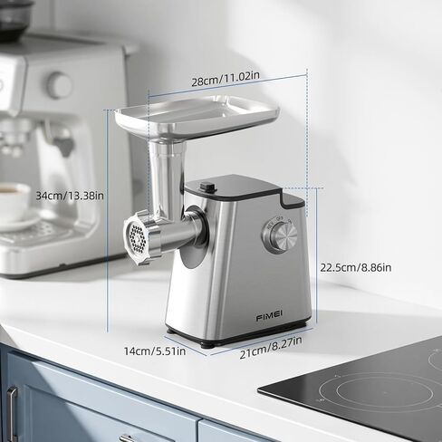 مفرمة لحم فيمي، محضر طعام من الفولاذ المقاوم للصدأ وحشو سجق، مفرمة لحم شديدة التحمل 4 في 1 مع شفرتين و3 أطباق ومجموعة كبة وصانعة البسكويت، للمطبخ المنزلي واللحم البقري المطحون in Kuwait