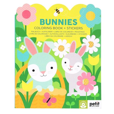 Petit Collage Bunnies Coloring Book + Stickers in Saudi Arabia