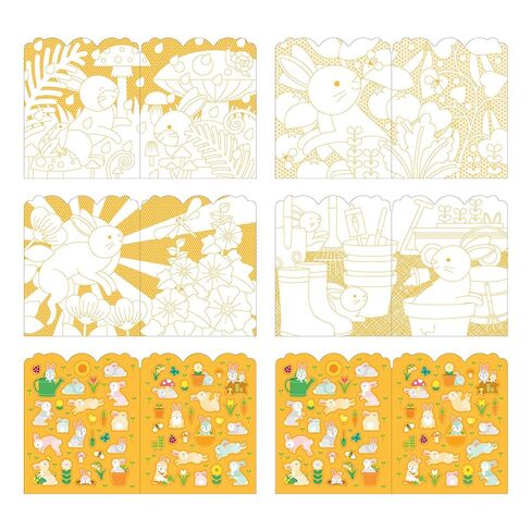 Petit Collage Bunnies Coloring Book + Stickers in Saudi Arabia