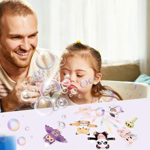 ANYIDEA Valentines Day Cards for Kids Gifts - 32 Bubble Wands 32 Valentines Cards 80 Sticker Dots, Valentine's Day Party Favors, Animal Kids Vday Cards for School Valentines Classroom Exchange in Saudi Arabia
