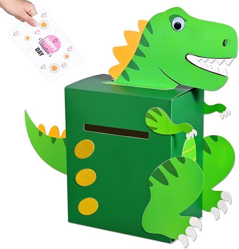 Meyoowia DIY Dinosaur Valentines Card Box Craft for Boys Girls Cute Valentines Mail Box Craft Valentines Gift for Classroom Exchange Party Supplies in Saudi Arabia