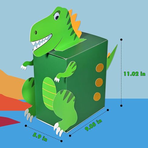 Meyoowia DIY Dinosaur Valentines Card Box Craft for Boys Girls Cute Valentines Mail Box Craft Valentines Gift for Classroom Exchange Party Supplies in Saudi Arabia
