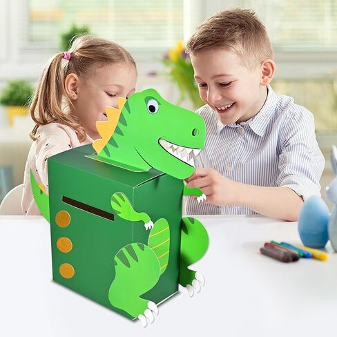 Meyoowia DIY Dinosaur Valentines Card Box Craft for Boys Girls Cute Valentines Mail Box Craft Valentines Gift for Classroom Exchange Party Supplies in Saudi Arabia