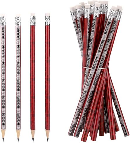 SAVITA 20pcs Pixel Pencils, Green & Red Wooden Video Game Themed Pens with Erasers Boom Party Supplies for Classroom School Prizes Birthday & Office Stationery for Students Kids (Style 1) in Kuwait