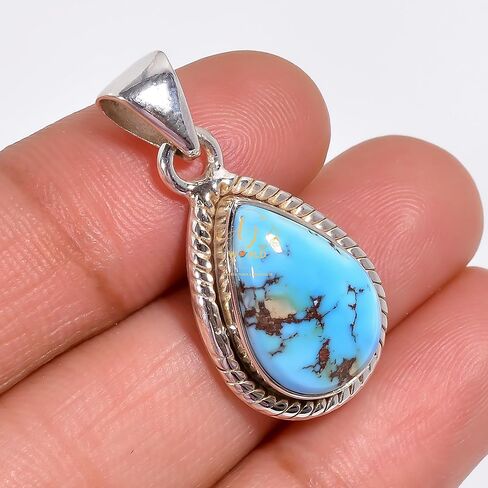 Natural Top Quality Kingman Turquoise Gemstone 925 Sterling Silver Heart Shape Orange Stone Handmade Statement Pendant Necklace for Women Gift for Her in Saudi Arabia