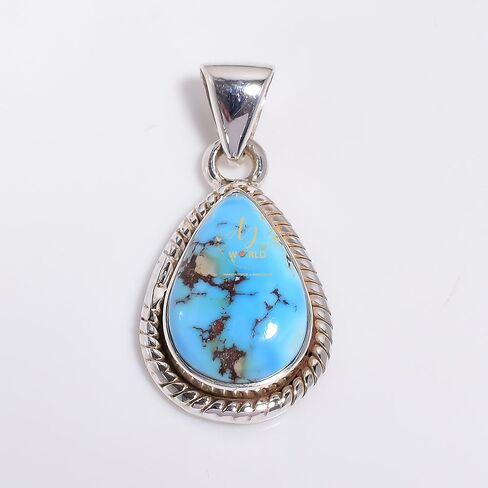 Natural Top Quality Kingman Turquoise Gemstone 925 Sterling Silver Heart Shape Orange Stone Handmade Statement Pendant Necklace for Women Gift for Her in Saudi Arabia