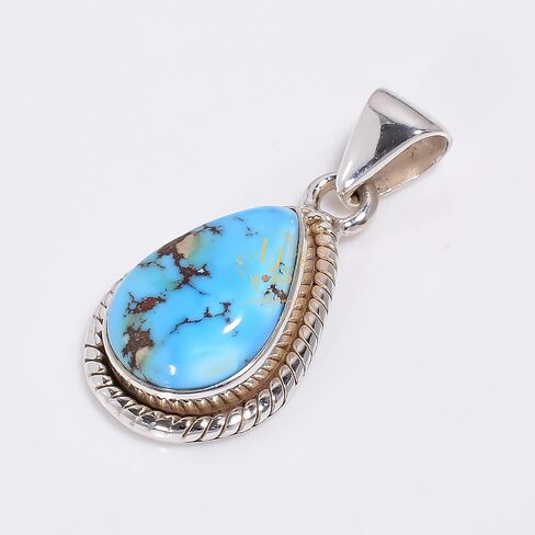Natural Top Quality Kingman Turquoise Gemstone 925 Sterling Silver Heart Shape Orange Stone Handmade Statement Pendant Necklace for Women Gift for Her in Saudi Arabia