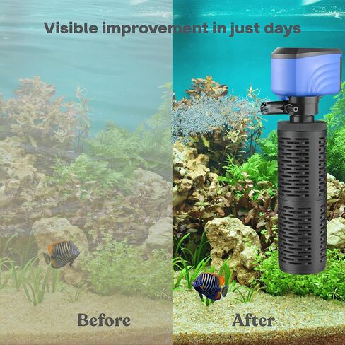 50-150 Gallon Submersible Aquarium Filter, Internel Fish Tank Filters for Large Tanks, Whisper Turtle Tank Filter for Small Pond, Saltwater & Freshwater in Kuwait