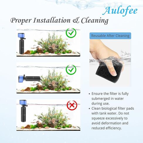 50-150 Gallon Submersible Aquarium Filter, Internel Fish Tank Filters for Large Tanks, Whisper Turtle Tank Filter for Small Pond, Saltwater & Freshwater in Kuwait