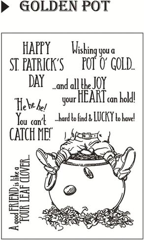 St Patrick's Day Silicone Stamps Gold Pot Clear Stamps for Paper Craft Card Making Decoration and Scrapbooking in Saudi Arabia