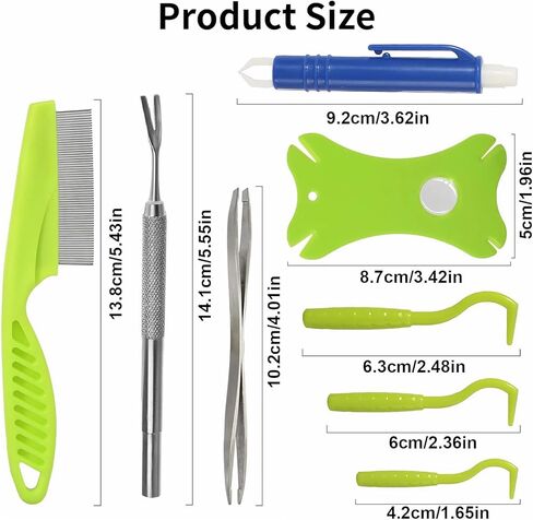 Tick Removal Tool 8 in 1 with Storage Box, Flea Comb, Magnifying Glass, Tick Tweezers, Dog Tick Remover Tool Tick Removal Kit Tick Removal Tool for Dogs Cats Pet Tick Comb in Saudi Arabia