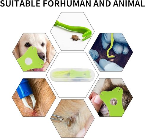 Tick Removal Tool 8 in 1 with Storage Box, Flea Comb, Magnifying Glass, Tick Tweezers, Dog Tick Remover Tool Tick Removal Kit Tick Removal Tool for Dogs Cats Pet Tick Comb in Saudi Arabia