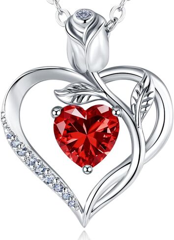 1.2CT Rose Heart Moissanite Necklace D Color VVS1 S925 18K White Gold For Wife Girlfriend Mom Daughter for Wedding Anniversary Birthday Christmas Conveys I Love You Message in Saudi Arabia