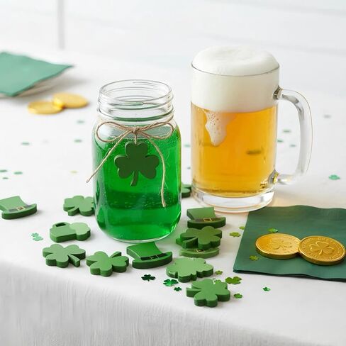 60 قطعة من الزخارف الخشبية المسطحة الصغيرة لعيد القديس باتريك، تماثيل البرسيم الصغيرة المصنوعة من الخشب الصغير على الوجهين، زينة للحرف اليدوية اليدوية، سجل القصاصات، ديكور صينية متدرجة، لهجات الحفلات الأيرلندية in Kuwait