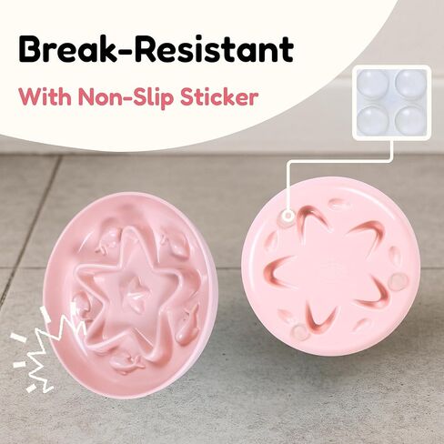 3 Pcs Cat Slow Feeder Bowl – Whisker Friendly Melamine Puzzle Feeding Cat Bowl for Slow Eating – Wet & Dry Food – Dishwasher Safe, Lightweight, Non-Slip (Blue+Pink+Green, 6.3'') in Saudi Arabia