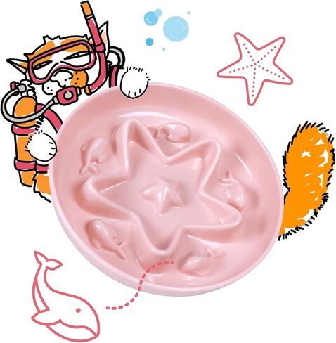 3 Pcs Cat Slow Feeder Bowl – Whisker Friendly Melamine Puzzle Feeding Cat Bowl for Slow Eating – Wet & Dry Food – Dishwasher Safe, Lightweight, Non-Slip (Blue+Pink+Green, 6.3'') in Saudi Arabia