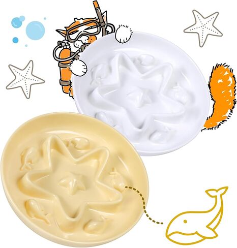 3 Pcs Cat Slow Feeder Bowl – Whisker Friendly Melamine Puzzle Feeding Cat Bowl for Slow Eating – Wet & Dry Food – Dishwasher Safe, Lightweight, Non-Slip (Blue+Pink+Green, 6.3'') in Saudi Arabia