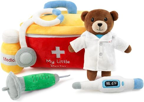 Stuffed Plush Chef Kit for Baby Toddler, 6-Piece My Little Playset, Sensory Pretend Play Toy with Food Truck/Cat Chef/Spatula, Boy Girl Infant Newborn Gifts in Saudi Arabia